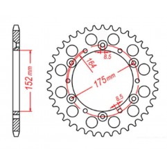 MTX PARTS 2023/03 ZĘBATKA TYLNA 856 42 YAMAHA TT600R '98-'03, TT600S '93-'95, YFZ 350 BANSHEE`89-06 (JTR853.42) (ŁAŃC. 520)